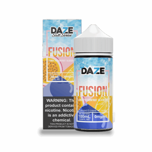 Shop 7 Daze Fusion Lemon Passionfruit Blueberry ICED 100ml Vape Juice in australian