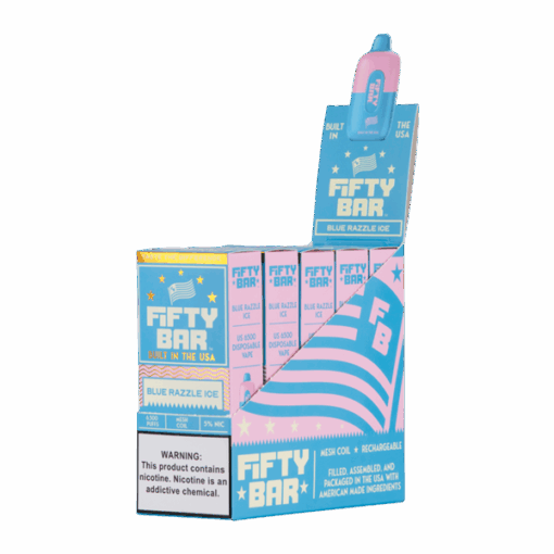 Shop Blue Razzle Ice Fifty Bar in australian