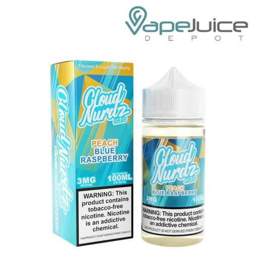 Shop ICED Blue Raspberry Peach TFN Cloud Nurdz 100ml in australian