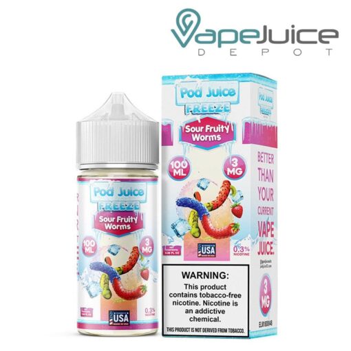 Shop Sour Fruity Worms Freeze Pod Juice TFN 100ml in australian