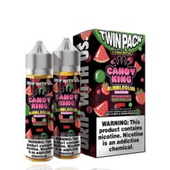 Shop Candy King Twin Pack Bubblegum Strawberry Watermelon 2x 60ml Vape Juice in australian