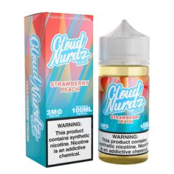 Shop Cloud Nurdz ICED Strawberry Peach Synthetic Vape Juice 100ml in australian