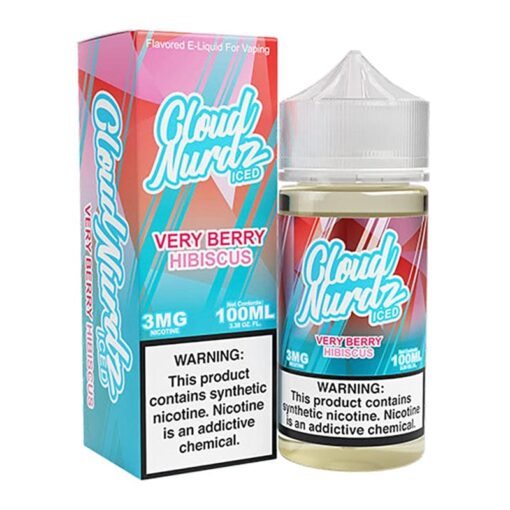 Shop Cloud Nurdz Iced Very Berry Hibiscus TF Vape Juice 100ml in australian