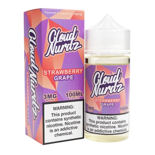 Shop Cloud Nurdz Grape Strawberry Synthetic Nic 100ml Vape Juice in australian