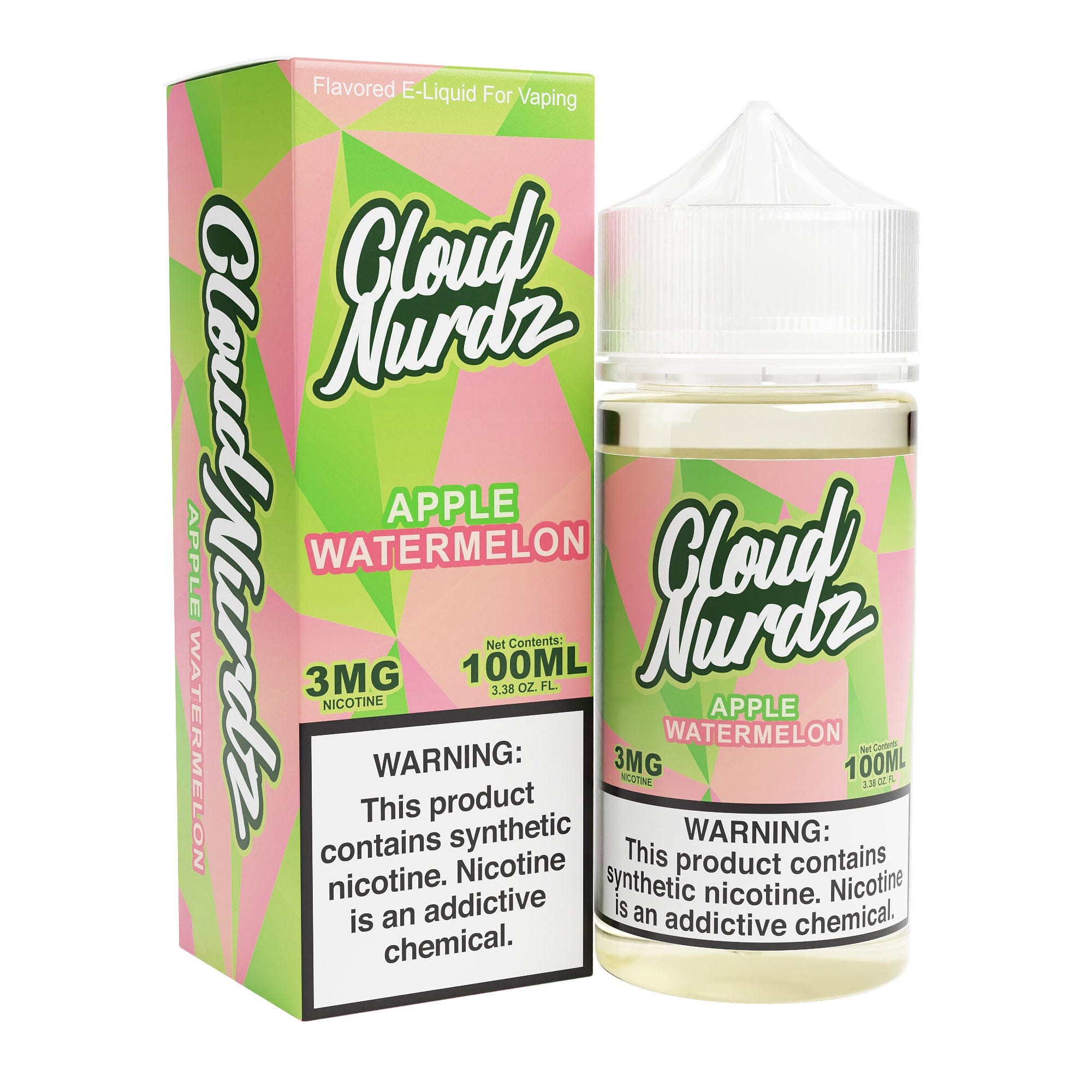 Shop Cloud Nurdz Apple Watermelon 100ml Synthetic Nic Vape Juice in australian