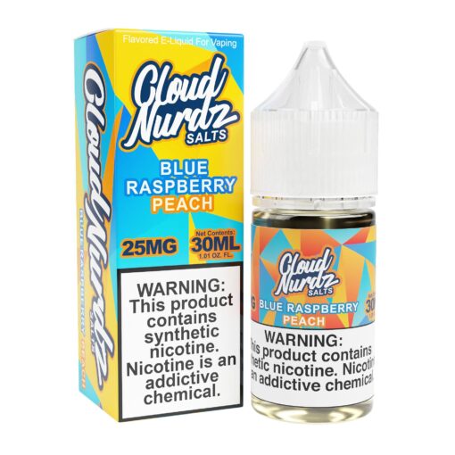 Shop Peach Blue Raspberry 30ml Synthetic Nic Salt Vape Juice - Cloud Nurdz in australian