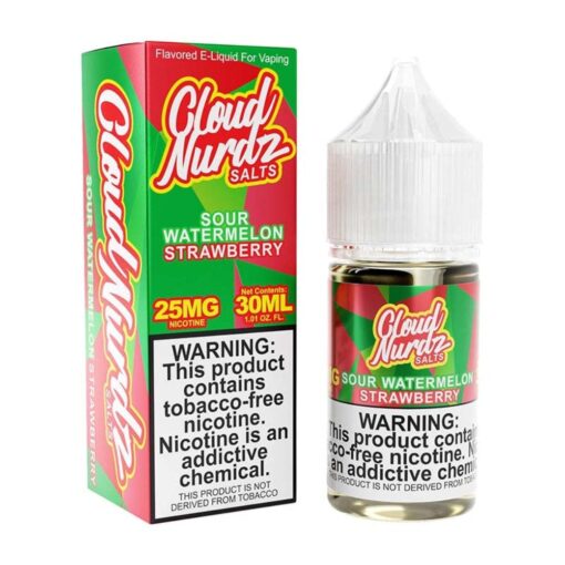 Shop Sour Watermelon Strawberry 30ml TF Nic Salt Vape Juice - Cloud Nurdz in australian