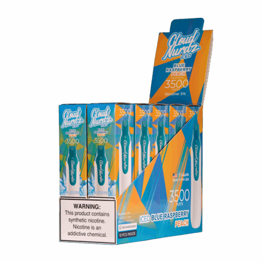 Shop Iced Blue Raspberry Peach Cloud Nurdz 3500 in australian