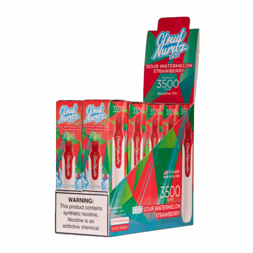 Shop Iced Sour Watermelon Strawberry Cloud Nurdz 3500 in australian
