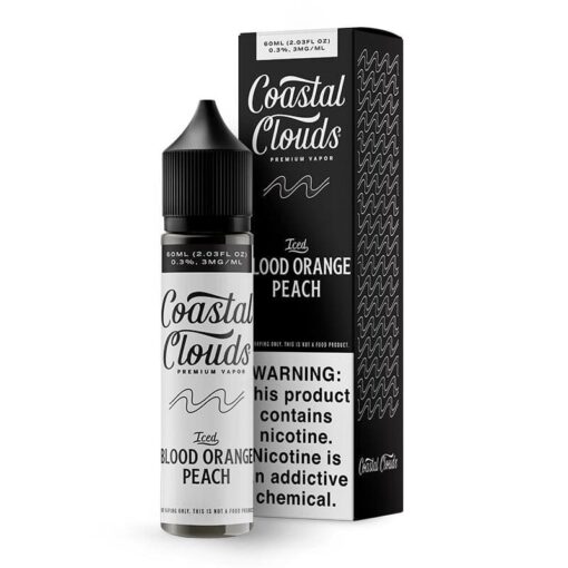 Shop Coastal Clouds ICED Blood Orange Peach Vape Juice 60ml in australian