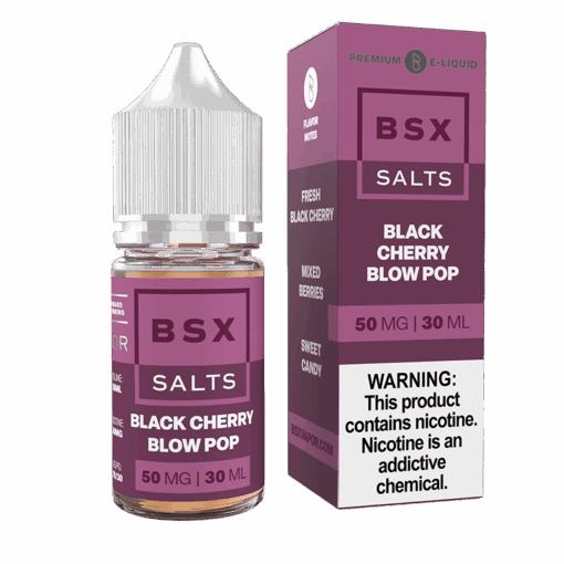 Shop Glas BSX Black Cherry Blow Pop Nic Salt Vape Juice 30ml in australian