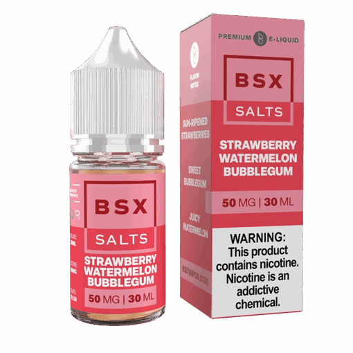 Shop Glas BSX Strawberry Watermelon Bubblegum Nic Salt Vape Juice 30ml in australian
