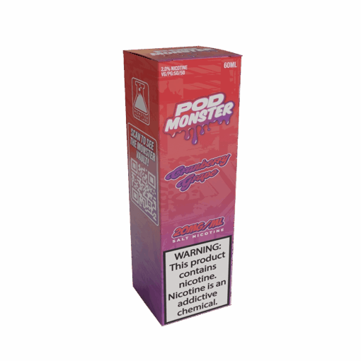 Shop Pod Monster Salts Cranberry Grape Synthetic Vape Juice 60ml in australian