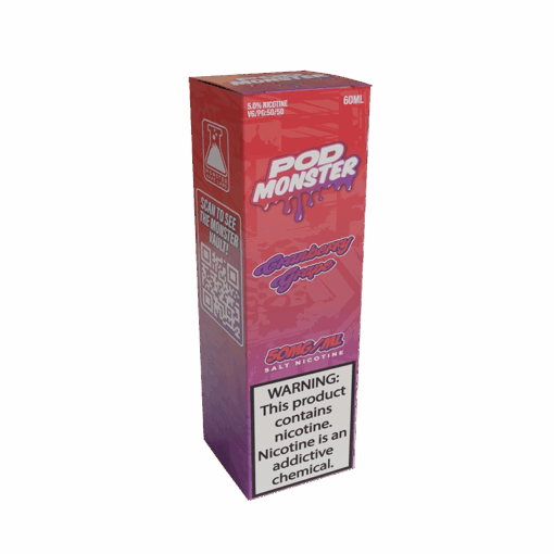 Shop Pod Monster Salts Cranberry Grape Synthetic Vape Juice 60ml in australian