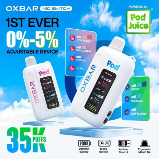 Shop OXBAR x Pod Juice Nic Switch 35K Disposable Vape (0%-5%, 35000 Puffs) in australian