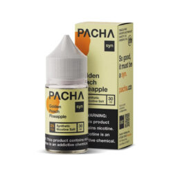 Shop PACHA syn Golden Peach Pineapple 30ml Nic Salt Vape Juice - Pachamama in australian