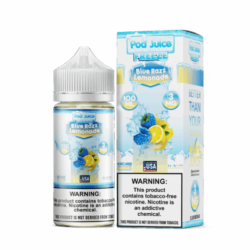 Shop Pod Juice Freeze Blue Razz Lemonade TF 100ml Vape Juice in australian