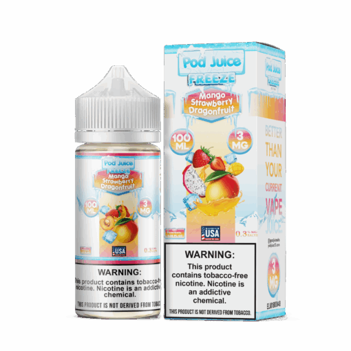 Shop Pod Juice Freeze Mango Strawberry Dragonfruit TF 100ml Vape Juice in australian