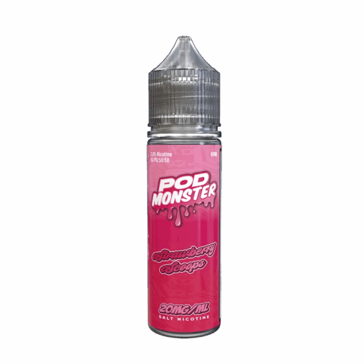 Shop Pod Monster Salts Strawberry Scoops Synthetic Vape Juice 60ml in australian