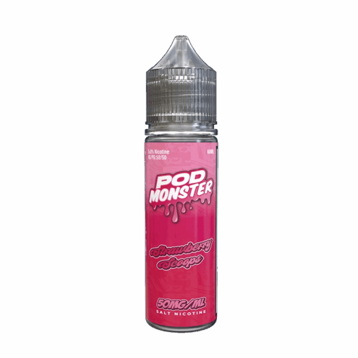 Shop Pod Monster Salts Strawberry Scoops Synthetic Vape Juice 60ml in australian