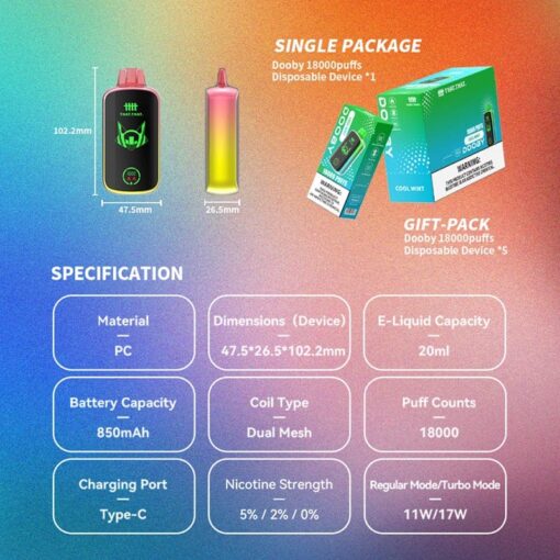 Shop THATTHAT Dooby 18000 Disposable Vape (5%, 18000 Puffs) in australian